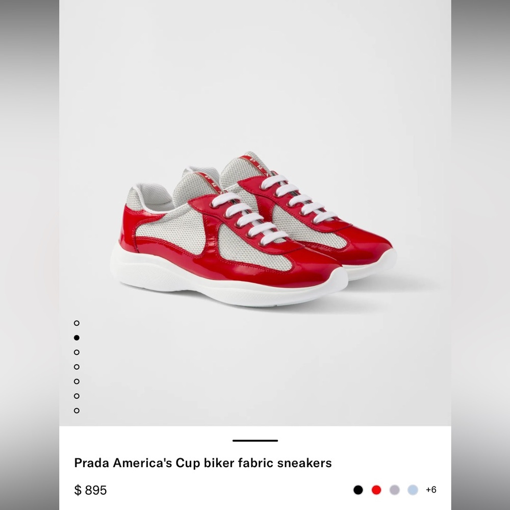 Prada Red and White Sneakers